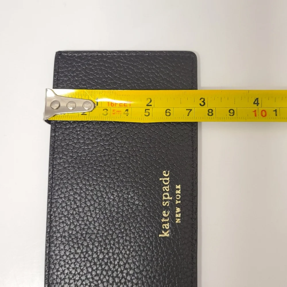 Kate Spade NY Red Vinyl Accessory Pouch & Black Pebbled Leather Card Case Set